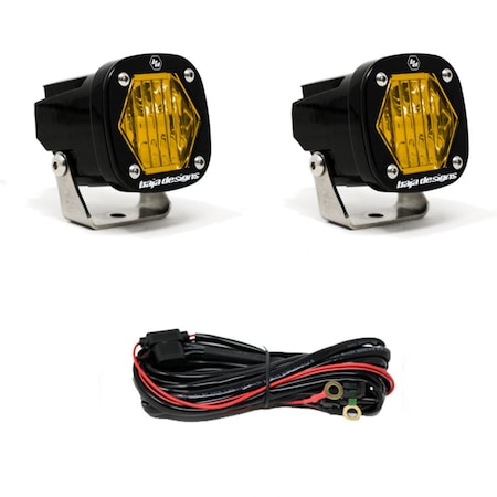 Baja Designs S1 AMBER WIDE CORNERING LED LIGHT WITH MOUNTING BRACKET PAIR 387815